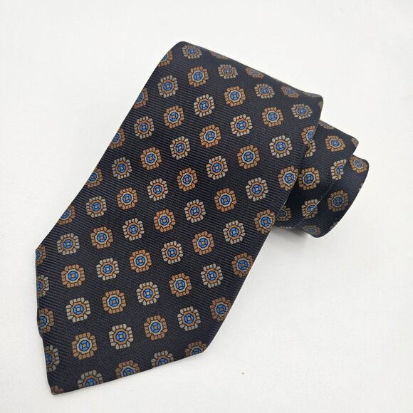 Kiton Other - Kiton Napoli Seven Fold Blue Geometric Silk Tie NWT